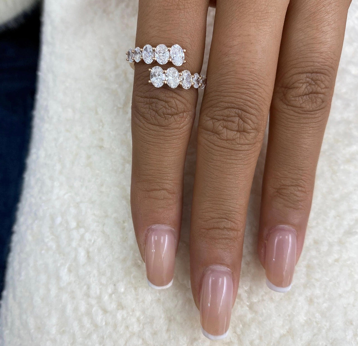 1.90ct Oval Cut Diamond Half Eternity Band