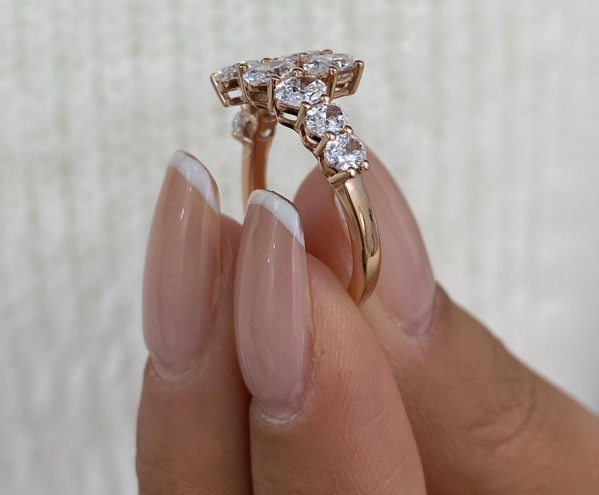 1.90ct Oval Cut Diamond Half Eternity Band