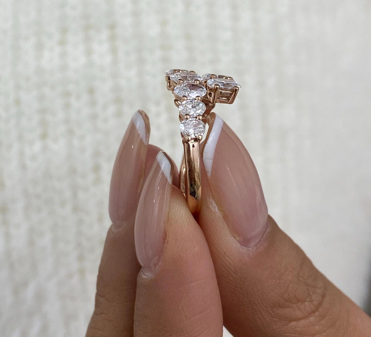 1.90ct Oval Cut Diamond Half Eternity Band