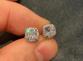 Cushion Cut Halo Earrings