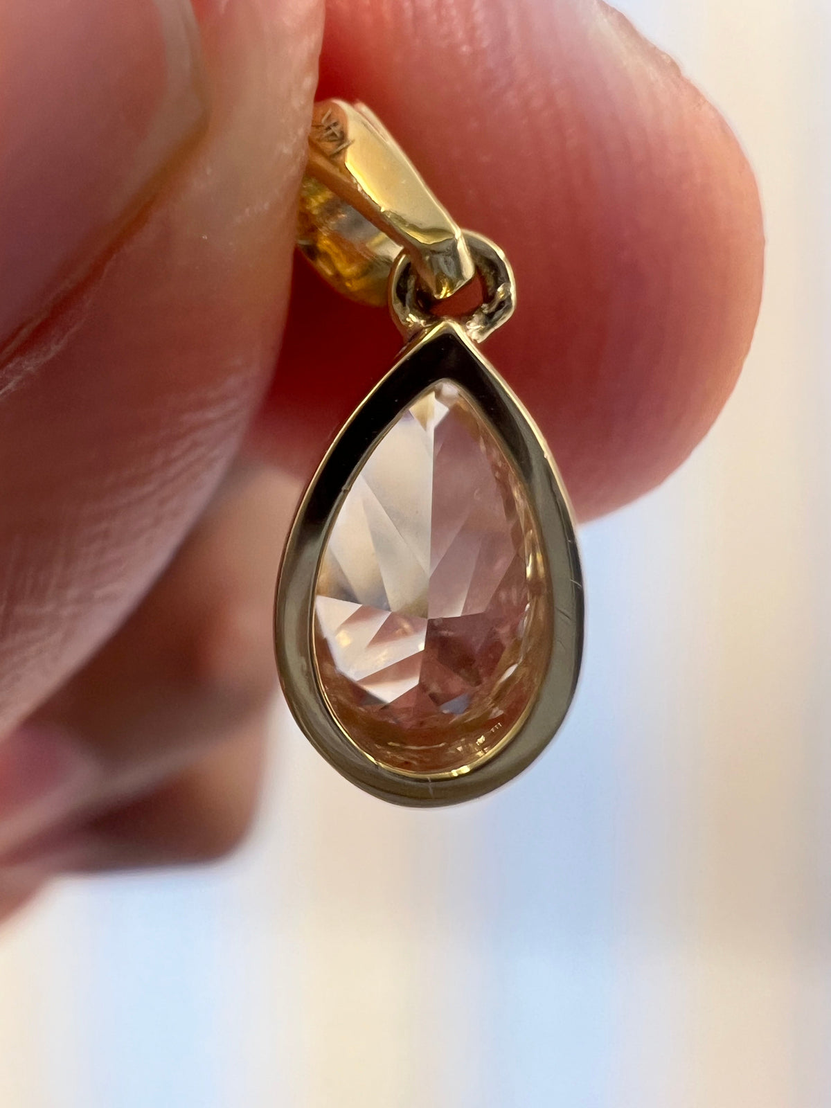 1.00ct Pear Fancy Pink Diamond Solitaire Pendant