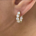 3.10ct Round Cut Diamond Hoop Earrings