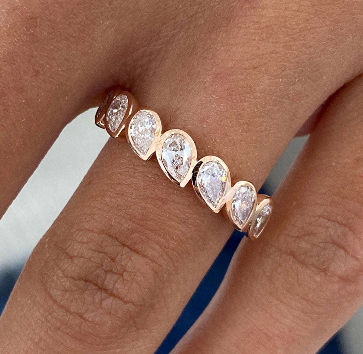 1.00ct Pear Cut Bezel Set Ring