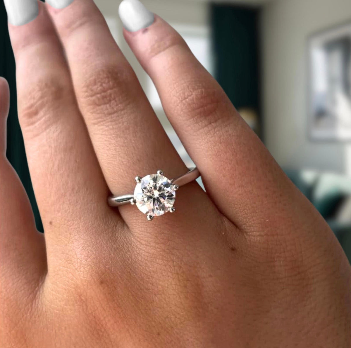 1ct Round Cut Cathedral Set Wedding Ring