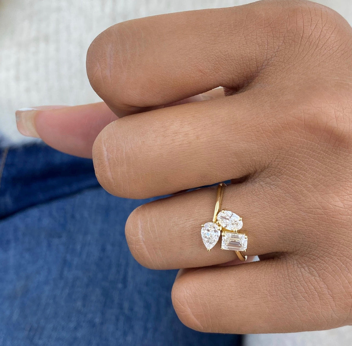 1.50ct Three-Stones Mixed Shape Wedding Ring