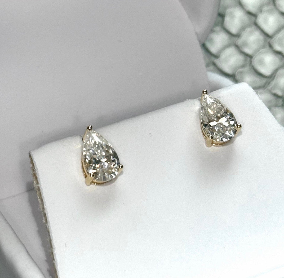 Pear Cut Prong Set Studs