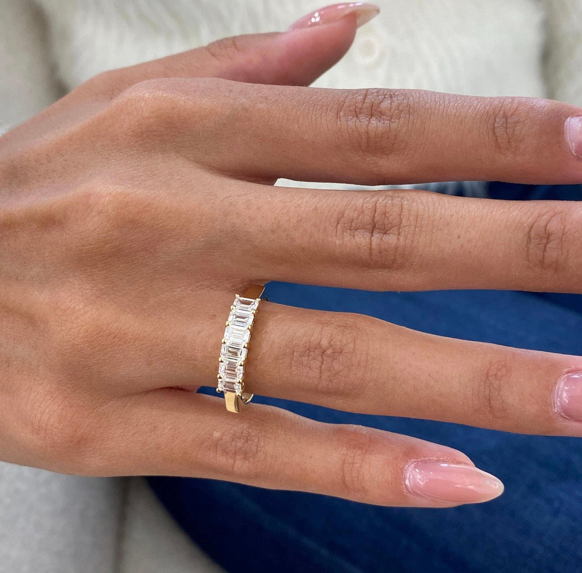 1.20ct Emerald Cut Wedding Band