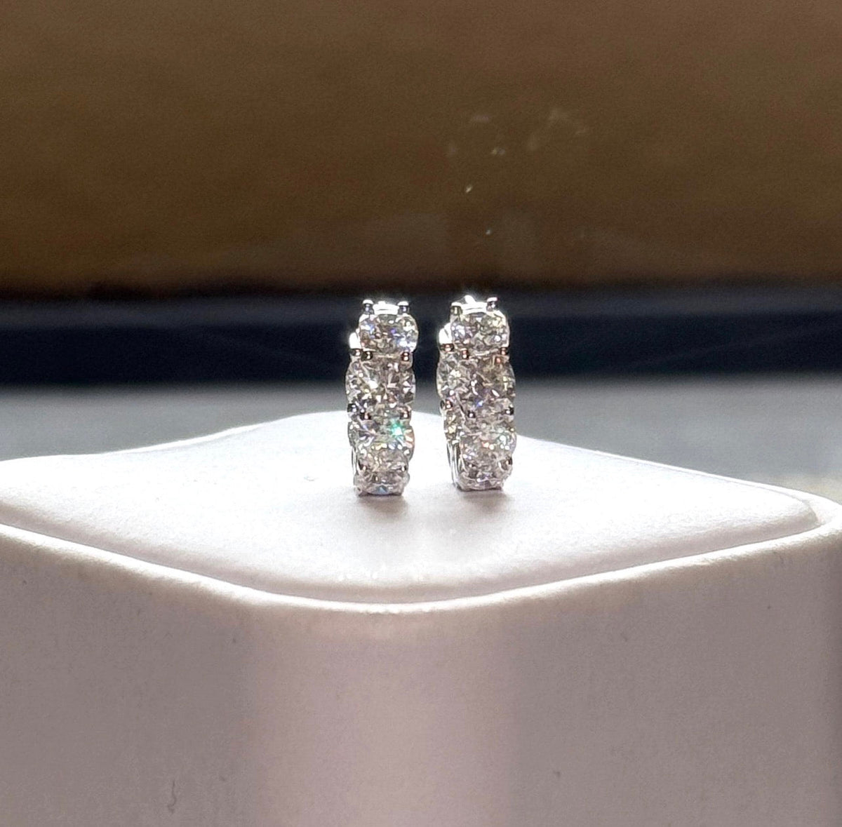Cushion Cut Inside Out Huggies Earrings