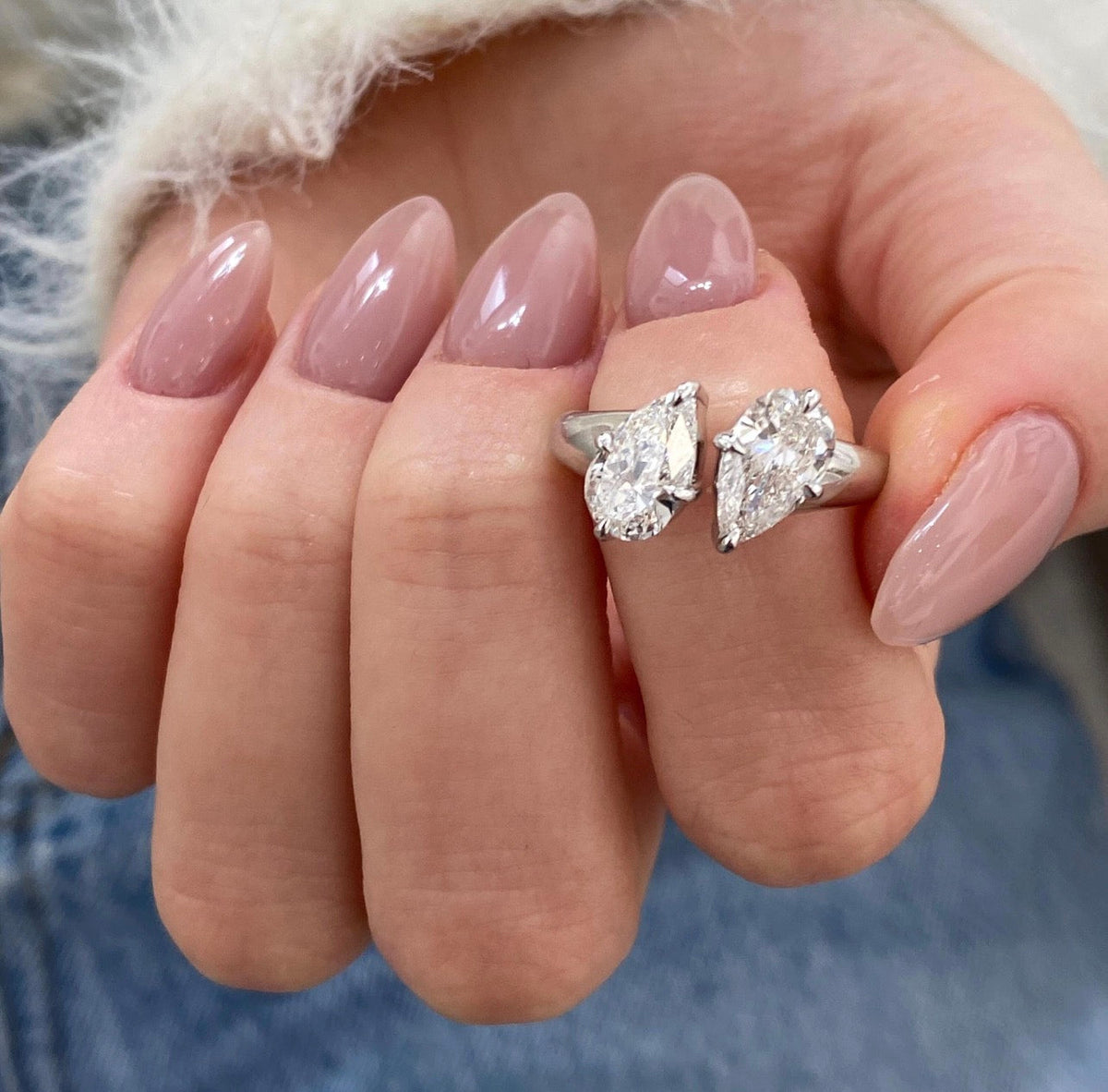 2.00 Pear Cut Two-Stone Ring