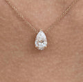 Pear Cut Prong Set Necklace