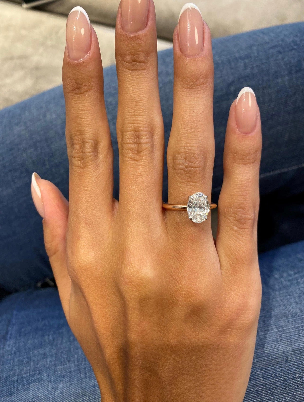 Oval Cut Hidden Halo Engagement Ring