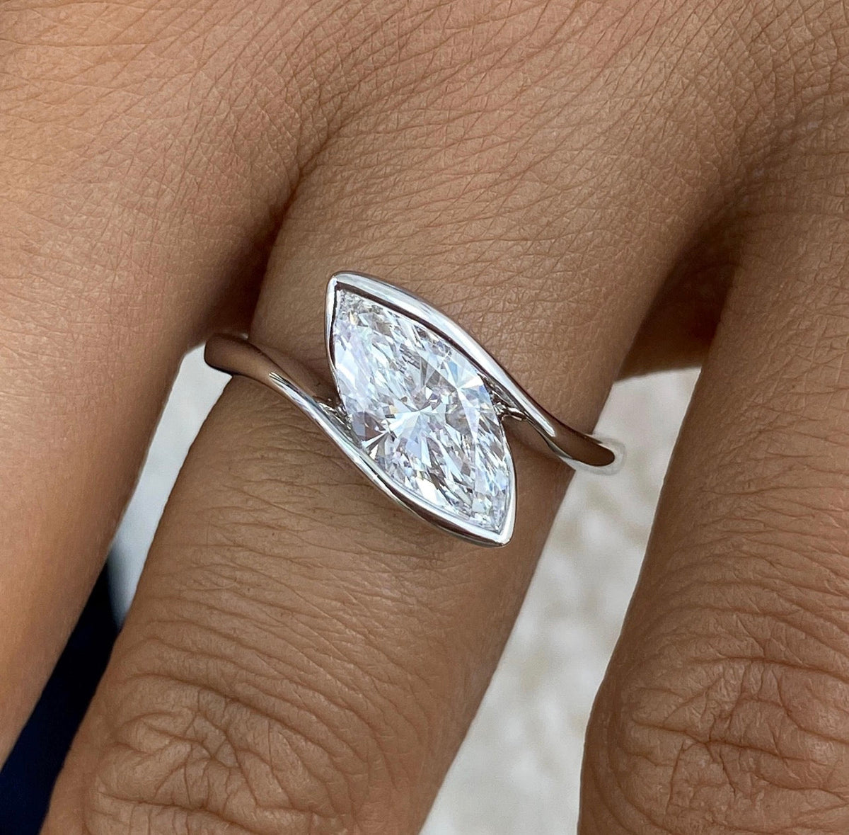 1.50ct Marquise Cut Bypass Set Ring