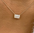 Radiant Cut East West Bezel Set Necklace
