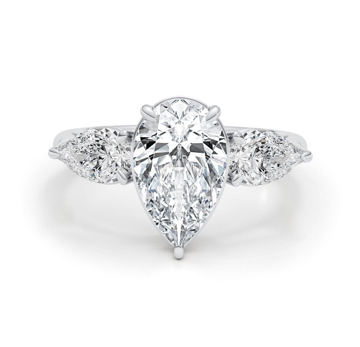 Pear Cut 3-Stone Lab Grown Diamond Ring