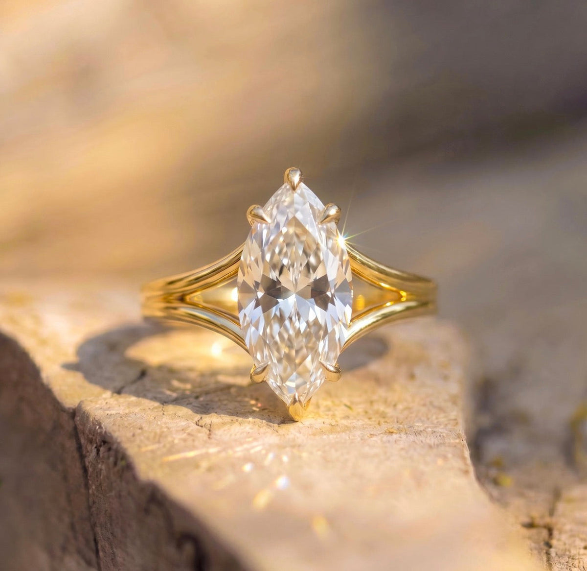 1.5ct Marquise Cut Split Shank Ring