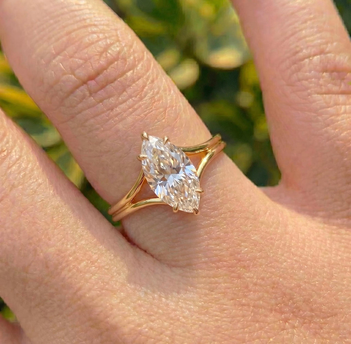 1.5ct Marquise Cut Split Shank Ring