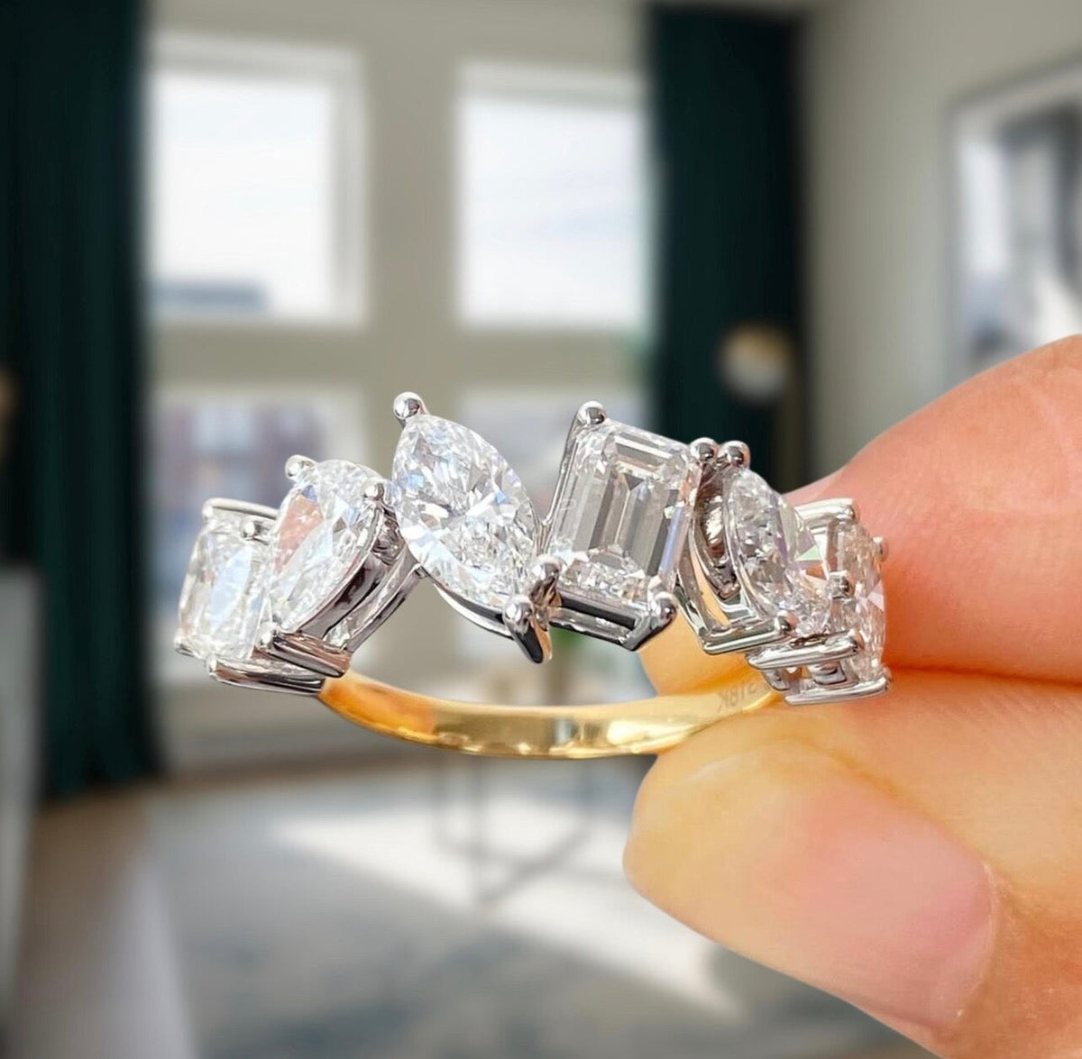 1.80ct Two-Tone Mixed Shape Ring