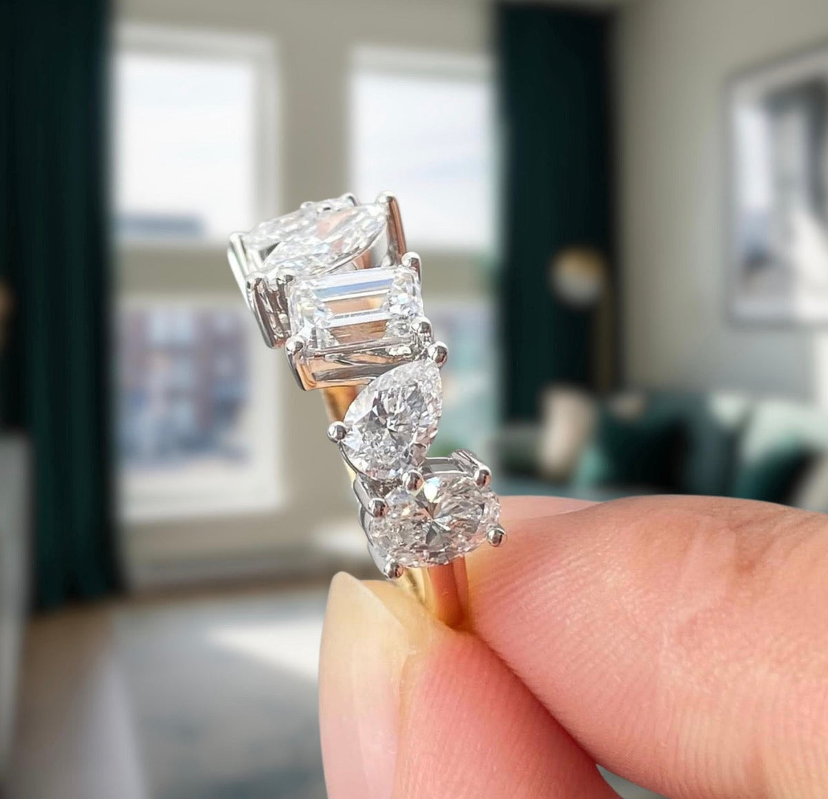 1.80ct Two-Tone Mixed Shape Ring