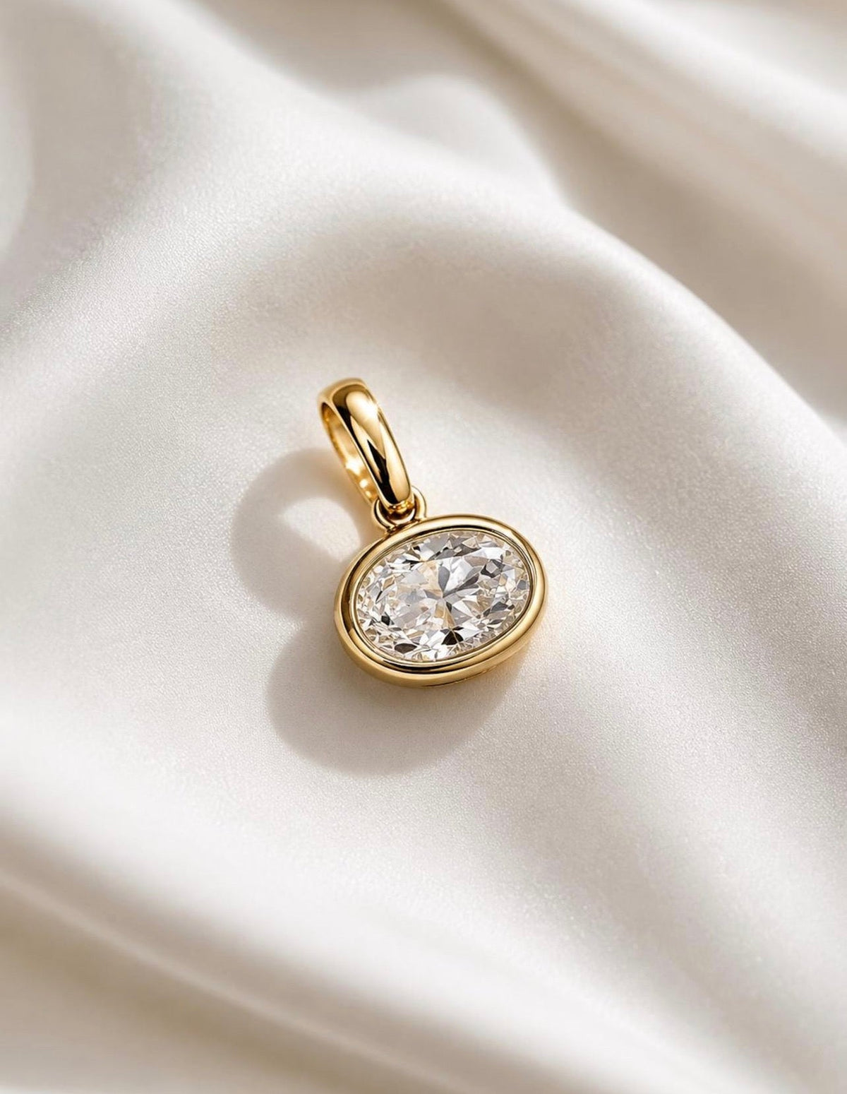 Oval Bezel Set Pendant