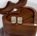 Radiant Cut Bezel Set Studs