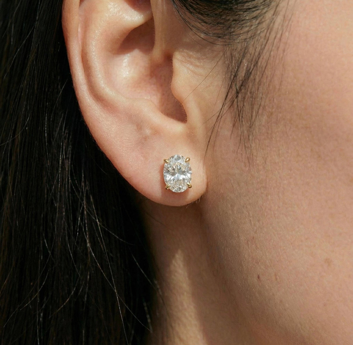 Oval Cut 4-Prong Set Studs