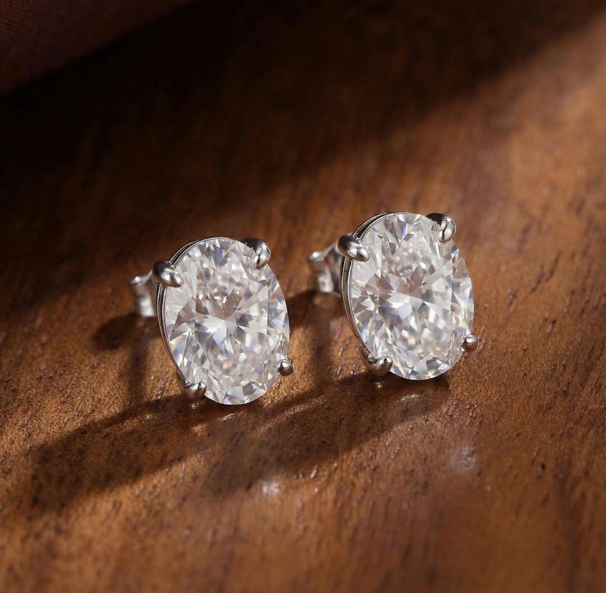 Oval Cut 4-Prong Set Studs