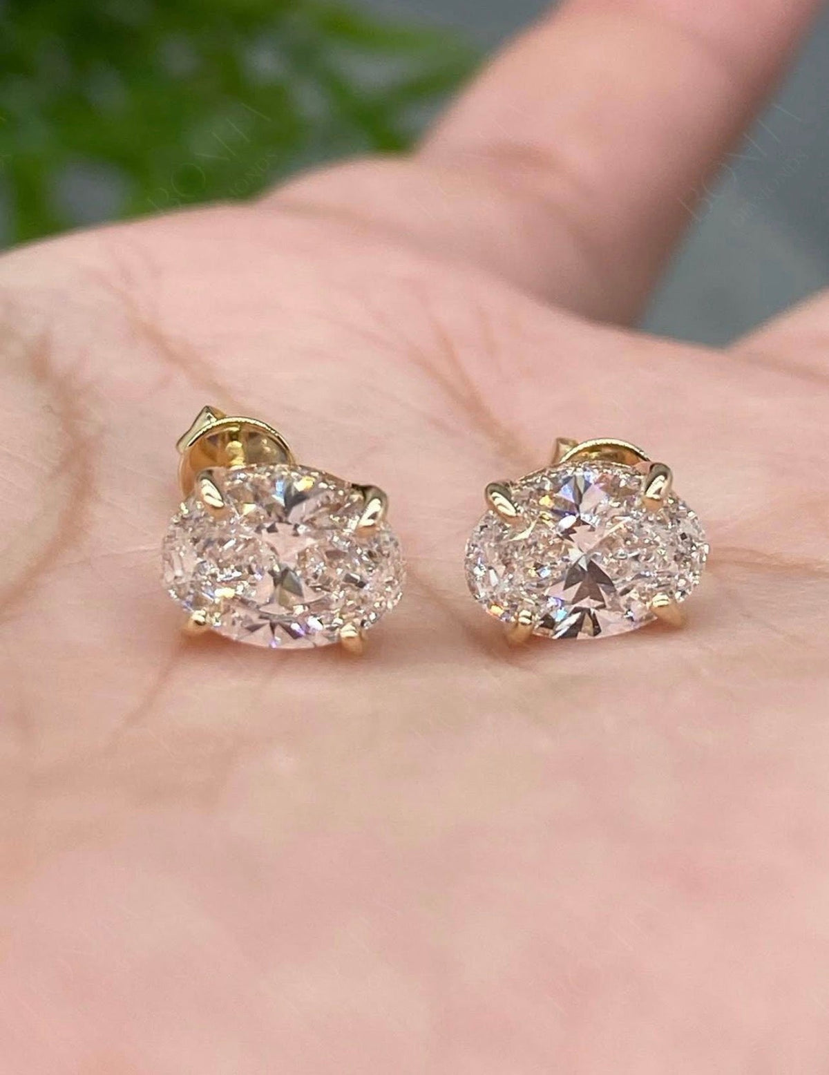 Oval Cut 4-Prong Set Studs