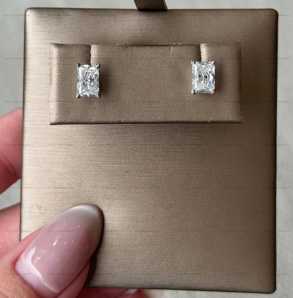 Radiant Cut Prong Set Studs