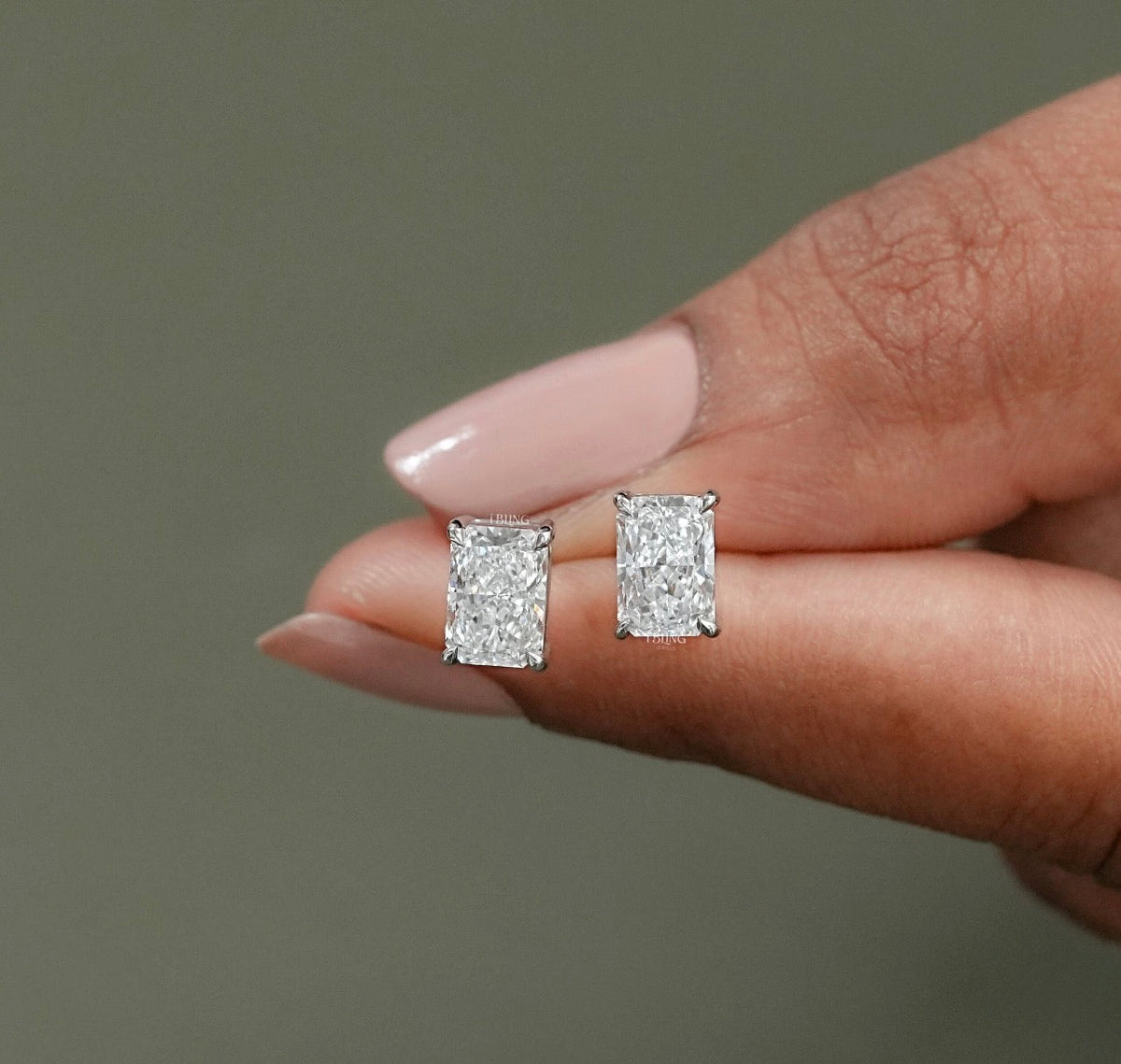 Radiant Cut Prong Set Studs