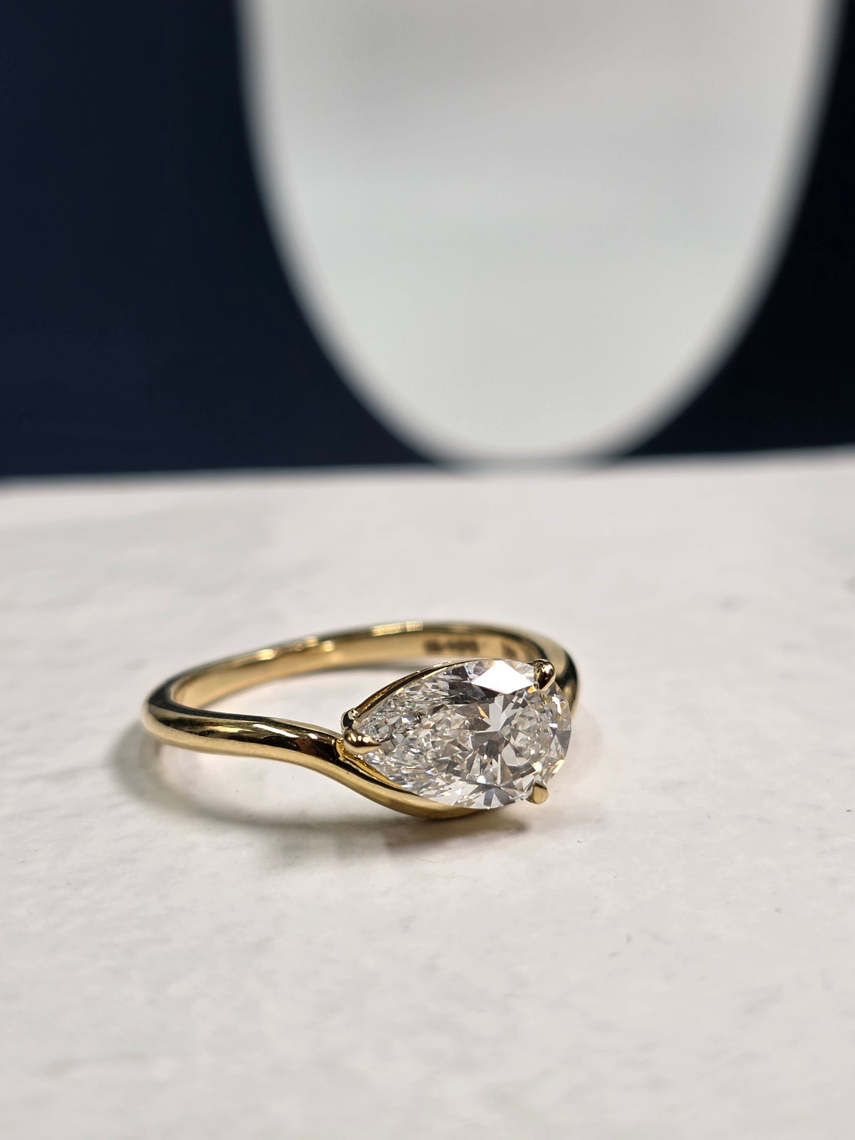 PEAR CUT PINKY FINGER RING