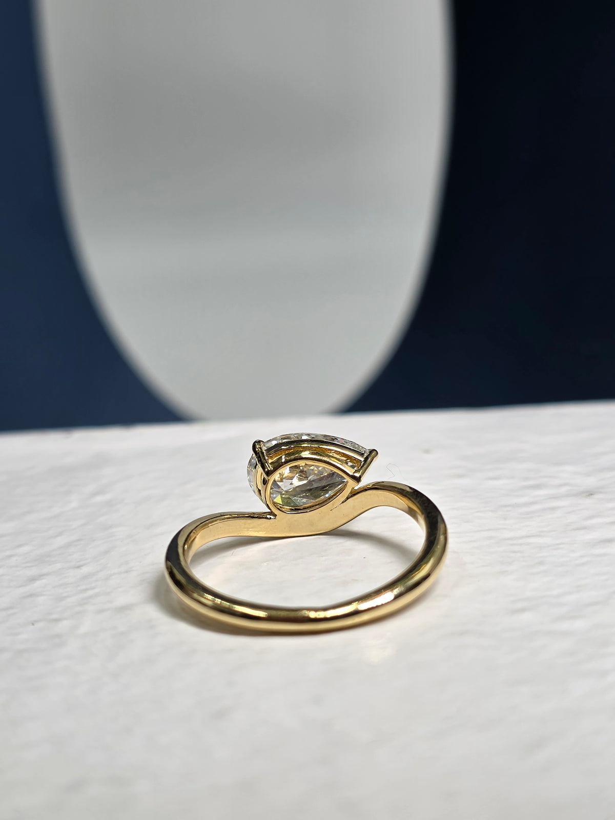PEAR CUT PINKY FINGER RING