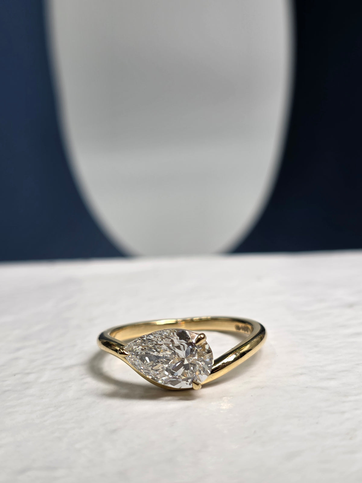 PEAR CUT PINKY FINGER RING