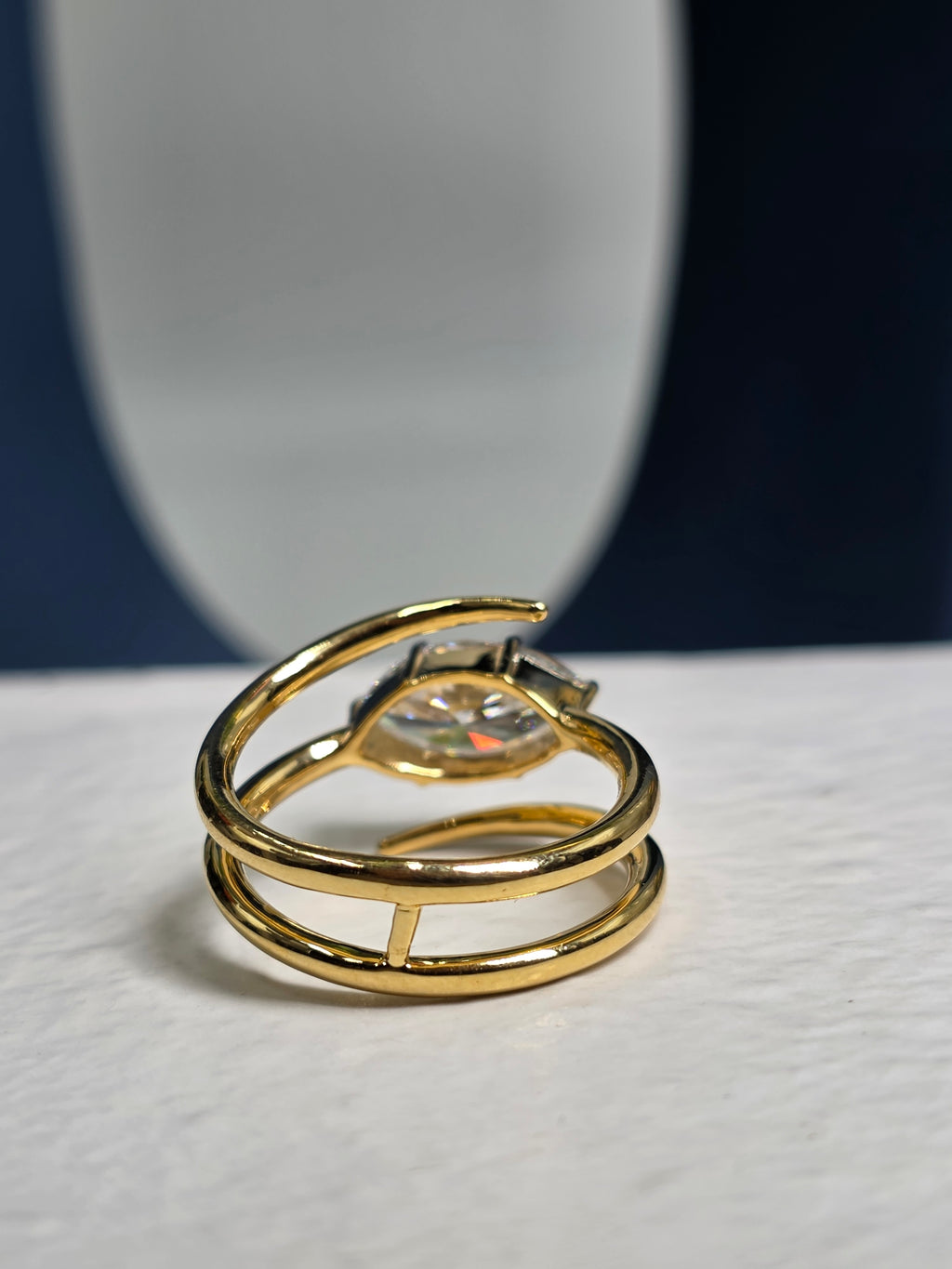 MARQUISE CUT SWIRL RING