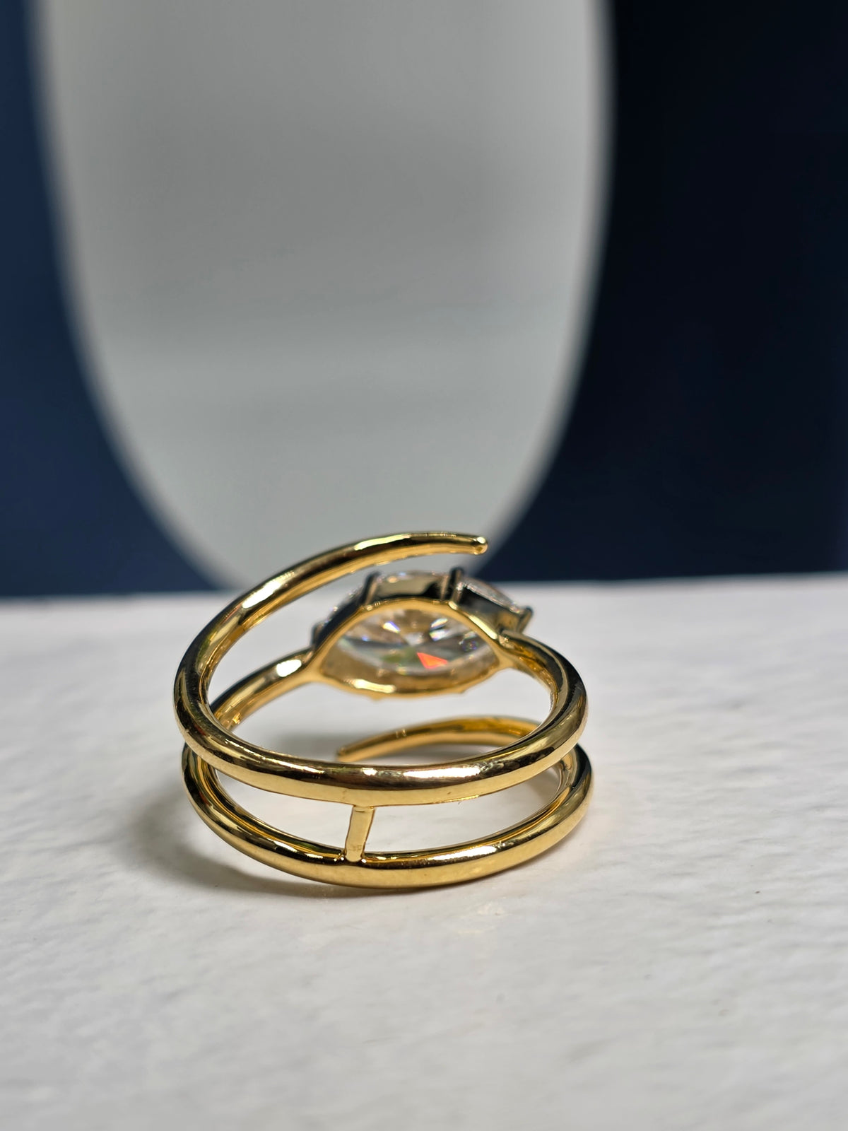 MARQUISE CUT SWIRL RING