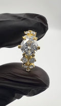 1.50CT ROUND FLORAL BAND ENGAGEMENT RING