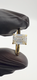 1.54CT EMERALD CATHEDRAL 4-PRONG SET ENGAGEMENT RING