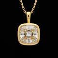 Cushion Old Miner Cut Bezel Set Pendant